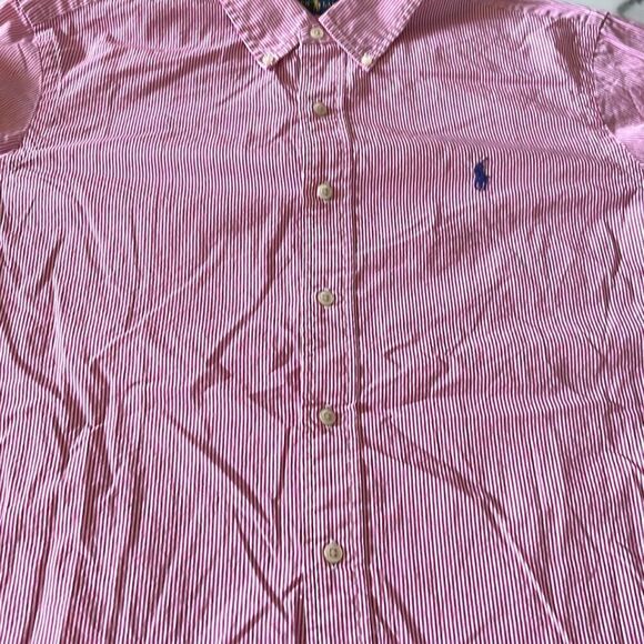 Polo Ralph Lauren Pinstripe Red/White Button Down Shirt Mens L - Picture 4 of 7